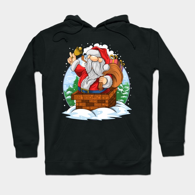 Santa clause enter Home fireplace to give gifts Hoodie by YousifAzeez
